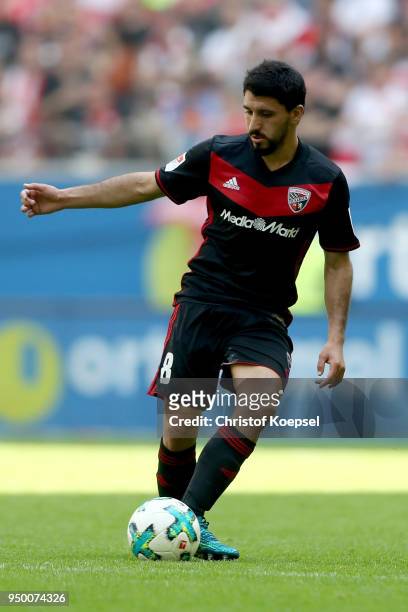 Almog Cohen of Ingolstadt runs with the ball during the Second Bundesliga match between Fortuna Duesseldorf and FC Ingolstadt 04 at Esprit-Arena on...