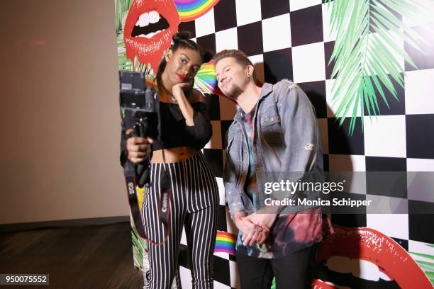 Ricky Dillon poses with fans at a Meet & Greet during Beautycon Festival NYC 2018 - Day 2 at Jacob Javits Center on April 22, 2018 in New York City.