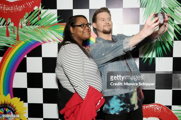 Ricky Dillon poses with fans at a Meet & Greet during Beautycon Festival NYC 2018 - Day 2 at Jacob Javits Center on April 22, 2018 in New York City.