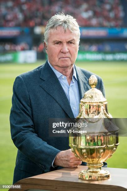 Guus Hiddink during the Dutch Toto KNVB Cup Final match between AZ Alkmaar and Feyenoord on April 22, 2018 at the Kuip stadium in Rotterdam, The...