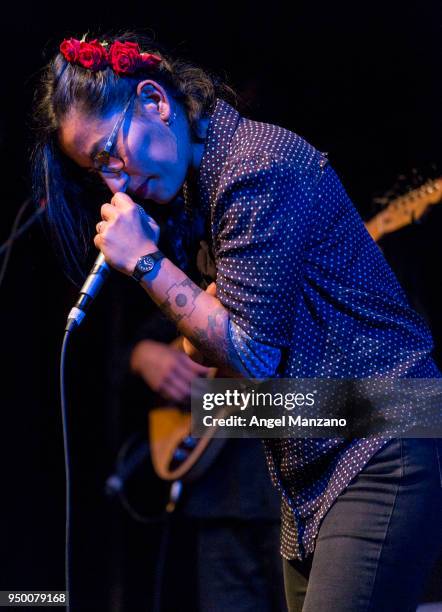 Ana Tijoux performs in concert at Galileo Galilei on April 22, 2018 in Madrid, Spain.