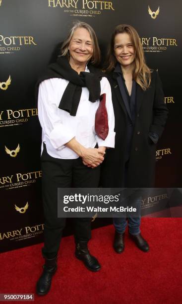 Cherry Jones and Sophie Huber attend the Broadway opening day performance of 'Harry Potter and the Cursed Child Parts One and Two' at The Lyric...