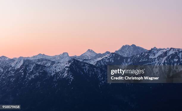 bayerische alpen - sunrise clear sky stock pictures, royalty-free photos & images