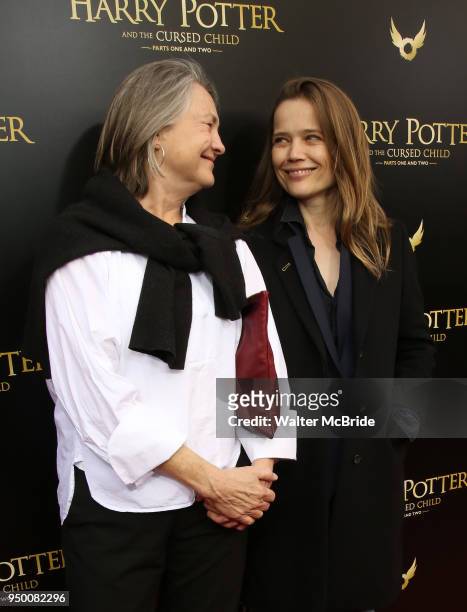 Cherry Jones and Sophie Huber attend the Broadway opening day performance of 'Harry Potter and the Cursed Child Parts One and Two' at The Lyric...