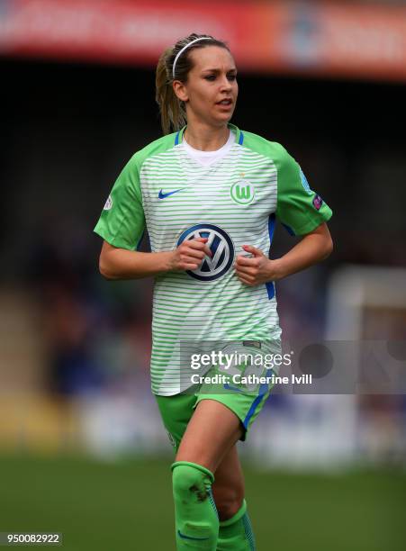 Lena Goessling of Wolfsburg during the UEFA Womens Champions League Semi-Final: First Leg between Chelsea Ladies and Wolfsburg at The Cherry Red...