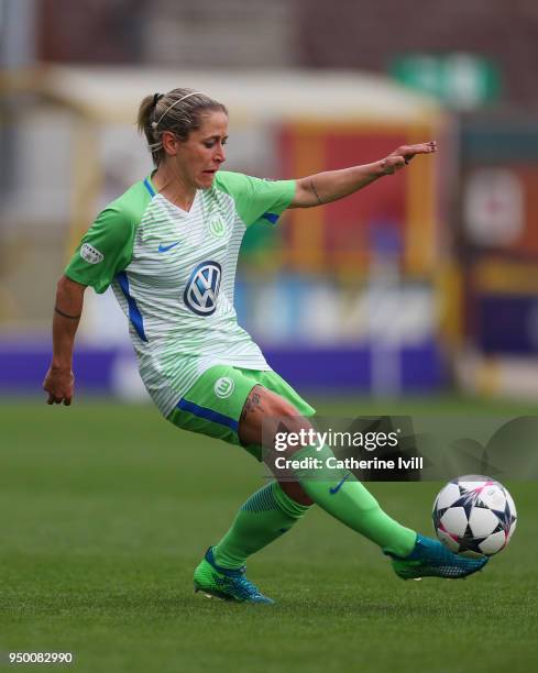 Anna Blasse of Wolfsburg during the UEFA Womens Champions League Semi-Final: First Leg between Chelsea Ladies and Wolfsburg at The Cherry Red Records...