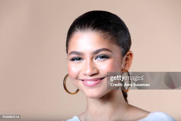 Zendaya poses at the Beautycon Festival NYC 2018 on April 22, 2018 in New York City.