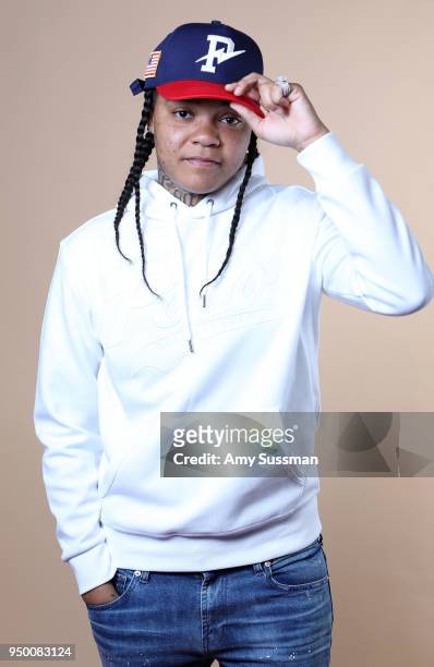 Young M.A poses at the Beautycon Festival NYC 2018 on April 22, 2018 in New York City.