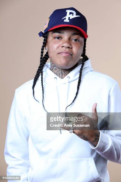 Young M.A poses at the Beautycon Festival NYC 2018 on April 22, 2018 in New York City.