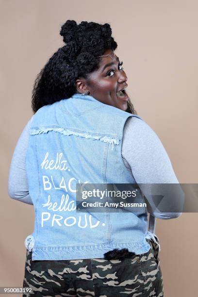 Danielle Brooks poses at the Beautycon Festival NYC 2018 on April 22, 2018 in New York City.