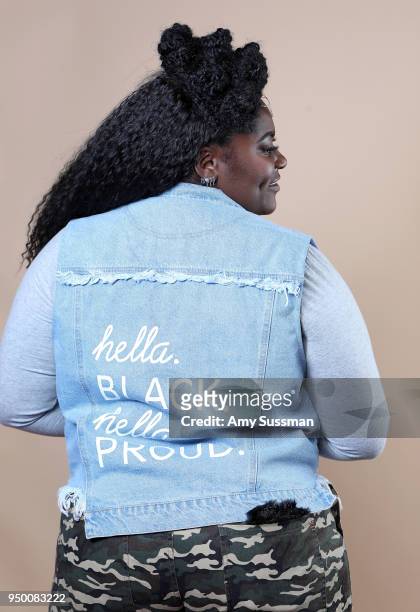 Danielle Brooks poses at the Beautycon Festival NYC 2018 on April 22, 2018 in New York City.
