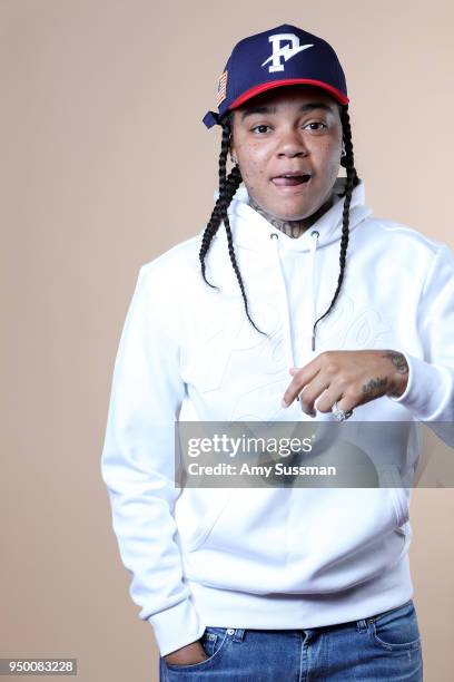 Young M.A poses at the Beautycon Festival NYC 2018 on April 22, 2018 in New York City.