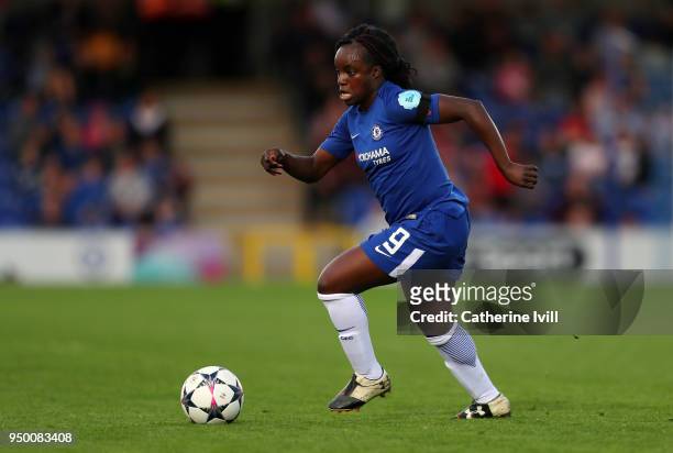 Eniola Aluko of Chelsea during the UEFA Womens Champions League Semi-Final: First Leg between Chelsea Ladies and Wolfsburg at The Cherry Red Records...