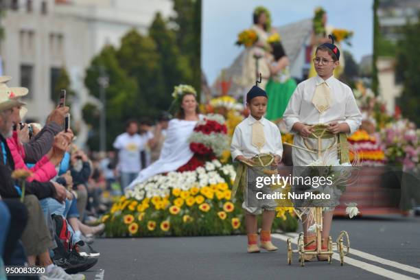 Hundreds of flower dancers of all age accompanied by huge floral floats parade take part of the 2018 edition of Flower Parade through the main...