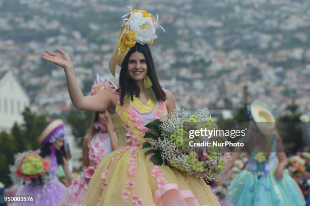 Hundreds of flower dancers of all age accompanied by huge floral floats parade take part of the 2018 edition of Flower Parade through the main...