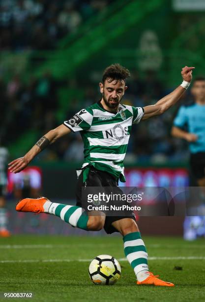 Sporting's midfielder Bruno Fernandes in action during the Portuguese League football match between Sporting CP and Boavista FC at Alvalade Stadium...