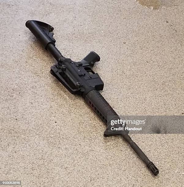 In this handout provided by the Metro Nashville Police Department, the AR-15 assault rifle used in a shooting at a Nashville-area Waffle House that...