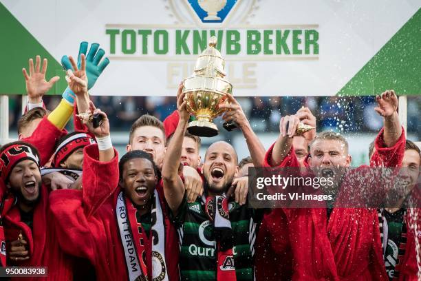 Players of Feyenoord with the cup, KNVB-beker, Karim El Ahmadi of Feyenoord during the Dutch Toto KNVB Cup Final match between AZ Alkmaar and...