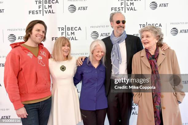 Actors Jake Lacy, Mary Kay Place, Glynnis OConnor, director Kent Jones, and actress Joyce Van Patten attend a screening of "Diane" during the 2018...