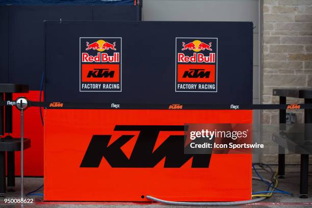 RedBull KTM equipment during the MotoGP Red Bull U.S. Grand Prix of The Americas - Qualifying at Circuit of The Americas on April 21, 2018 in Austin,...