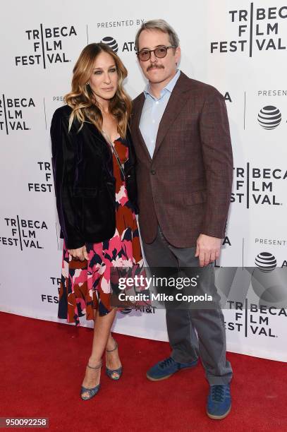 Sarah Jessica Parker and Matthew Broderick attend a screening of "To Dust" during the 2018 Tribeca Film Festival at SVA Theatre on April 22, 2018 in...