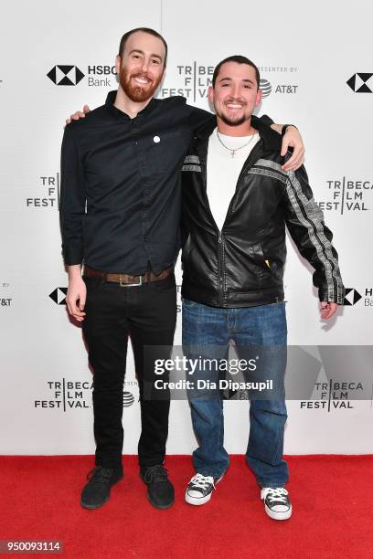 Daniel Patrick Carbone and Nick Reyes attend a screening of "Phantom Cowboys" during the 2018 Tribeca Film Festival at Cinepolis Chelsea on April 22,...