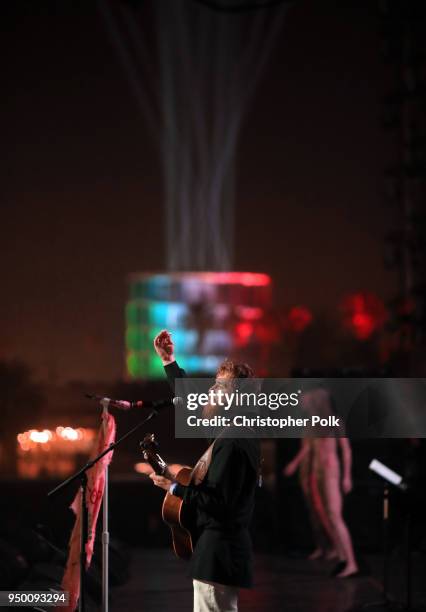 Mike Posner performs onstage during the 2018 Coachella Valley Music And Arts Festival at the Empire Polo Field on April 21, 2018 in Indio, California.