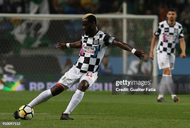 Boavista FC midfielder Idris Mandiang from Senegal in action during the Primeira Liga match between Sporting CP and Boavista FC at Estadio Jose...