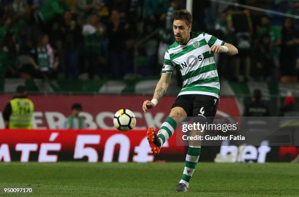 Sporting CP defender Sebastian Coates from Uruguay in action during the Primeira Liga match between Sporting CP and Boavista FC at Estadio Jose...