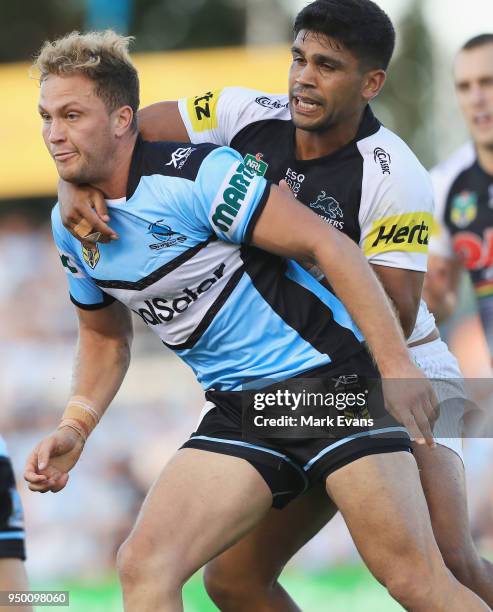 Matt Moylan of the Sharks in action during the round seven NRL match between the Cronulla Sharks and the Penrith Panthers at Southern Cross Group...