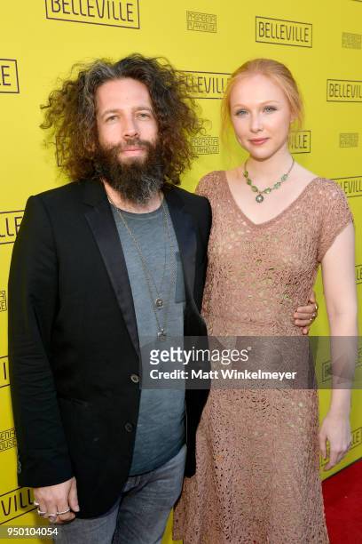 Elan Gale and Molly Quinn attend the Opening Night Of "Belleville," presented by Pasadena Playhouse on April 22, 2018 in Pasadena, California.