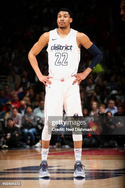 Otto Porter Jr. #22 of the Washington Wizards looks on during the game against the Toronto Raptors in Game Four of Round One of the 2018 NBA Playoffs...