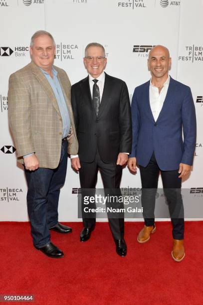 Colby Vokey, Neal Puckett, and Haytham Faraj attend a screening of "House Two" during the 2018 Tribeca Film Festival at Cinepolis Chelsea on April...