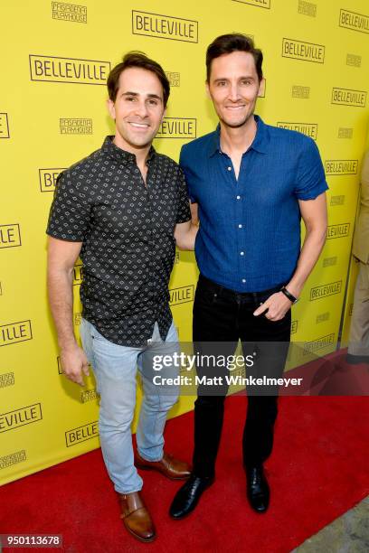 Brett Ryback and Christian Barillas attend the Opening Night Of "Belleville," presented by Pasadena Playhouse on April 22, 2018 in Pasadena,...