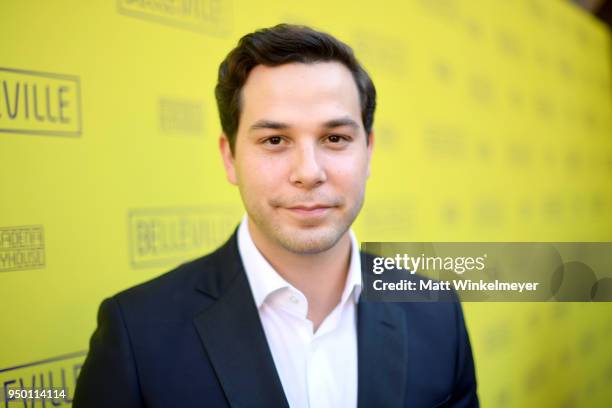 Skylar Astin attends the Opening Night Of "Belleville," presented by Pasadena Playhouse on April 22, 2018 in Pasadena, California.