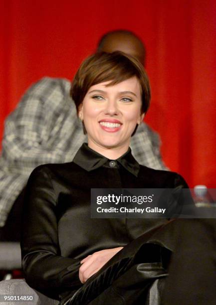 Actor Scarlett Johansson at the Avengers: Infinity War Press Junket in Los Angeles, CA April 22nd, 2018