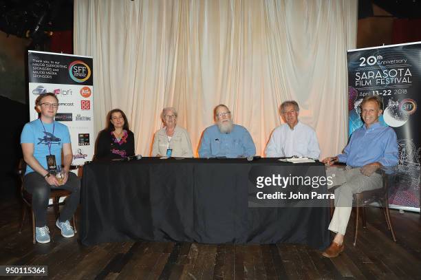 Quinn Costello, Dr. Jennifer Schaeffer, Diane Cirsena, Tim Rumage, Carl Costello and John Lambie attend the 2018 Sarasota Film Festival on April 22,...
