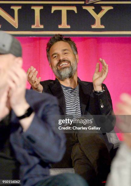 Actor Mark Ruffalo at the Avengers: Infinity War Press Junket in Los Angeles, CA April 22nd, 2018