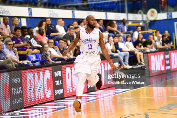 Louis Campbell of Levallois during the Jeep Elite match between Levallois Metropolitans and Dijon at Salle Marcel Cerdan on April 22, 2018 in...