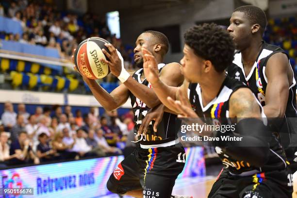 David Holston of Dijon during the Jeep Elite match between Levallois Metropolitans and Dijon at Salle Marcel Cerdan on April 22, 2018 in Levallois,...