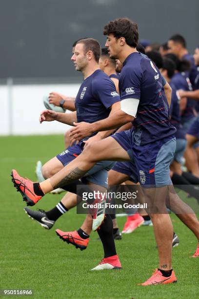 Blake Green trains with the team during a New Zealand Warriors NRL media session at Mt Smart Stadium on April 23, 2018 in Auckland, New Zealand.