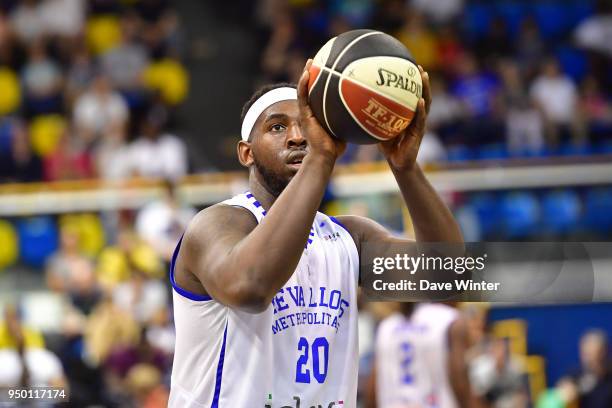 Gavin Ware of Levallois during the Jeep Elite match between Levallois Metropolitans and Dijon at Salle Marcel Cerdan on April 22, 2018 in Levallois,...