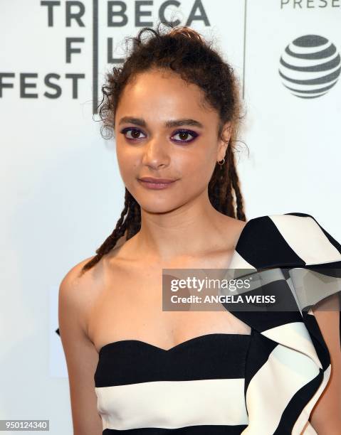 Actress Sasha Lane attends the 2018 Tribeca Film Festival screening of 'The Miseducation Of Cameron Post' at BMCC on April 22, 2018 in New York City.