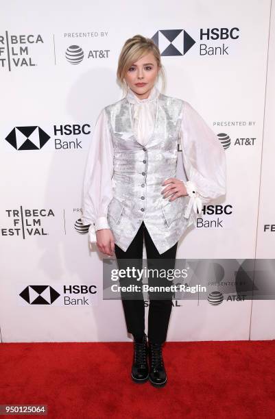 Actress Chloe Grace Moretz poses for a picture on the red carpet during the 2018 Tribeca Film Festival screening of "The Miseducation Of Cameron...