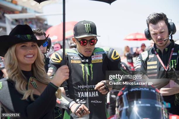 Hafizh Syahrin of Malaysia and Monster Yamaha Tech 3 prepares to start on the grid during the MotoGP race during the MotoGp Red Bull U.S. Grand Prix...