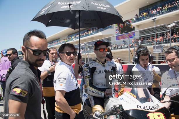 Alvaro Bautista of Spain and Angel Nieto Team prepares to start on the grid during the MotoGP race during the MotoGp Red Bull U.S. Grand Prix of The...