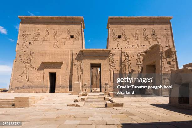 temple of isis at philae on agilkia island,luxor,egypt - view of philae stock pictures, royalty-free photos & images