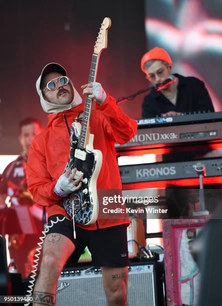 John Gourley of Portugal. The Man performs onstage during the 2018 Coachella Valley Music And Arts Festival at the Empire Polo Field on April 22,...