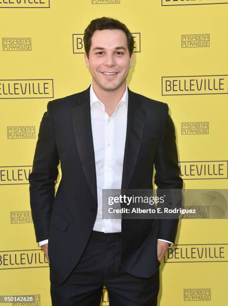 Skylar Astin attends the Pasadena Playhouse Presents Opening Night Of "Belleville" at Pasadena Playhouse on April 22, 2018 in Pasadena, California.