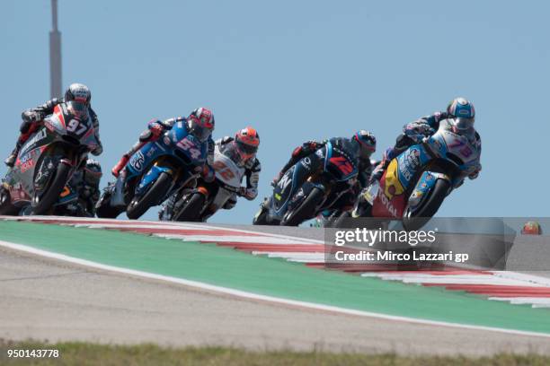 Alex Marquez of Spain and EG 0,0 Marc VDS leads the field during the Moto2 race during the MotoGp Red Bull U.S. Grand Prix of The Americas - Race at...